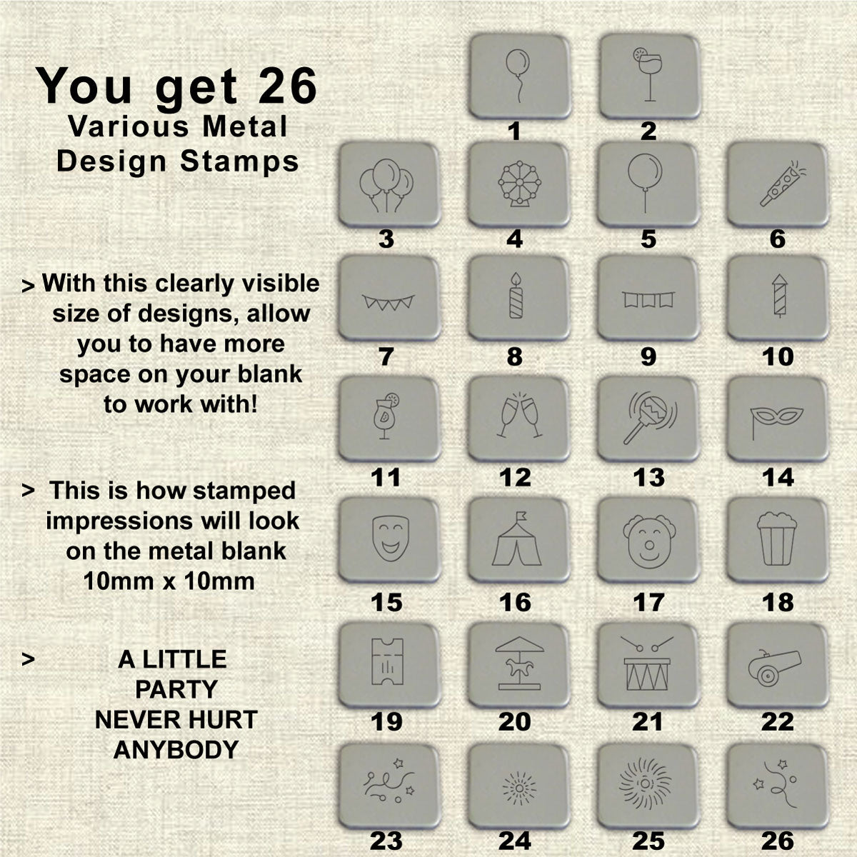 26 PARTY Design stamps, Part 1