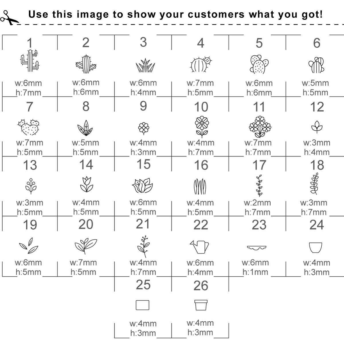 26 PLANTS Design stamps, Part 1