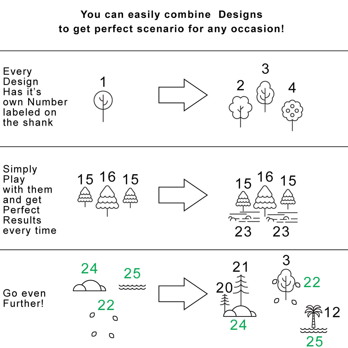 26 TREES Design stamps, Part 1