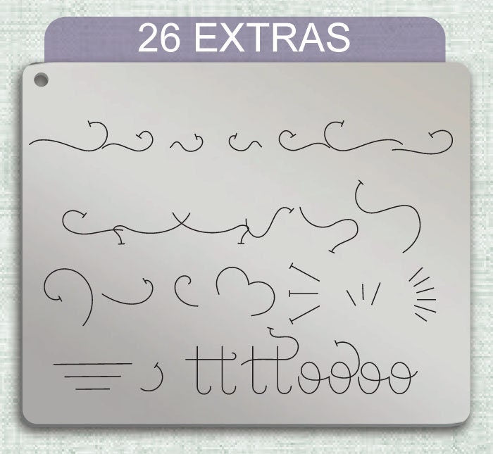 Diva Duo typeface Metal Letter Stamps, full Alphabet.