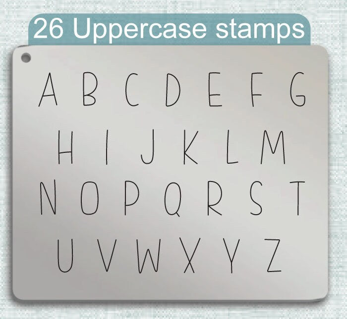 Fish Fingers Metal Letter Stamps, full Alphabet.