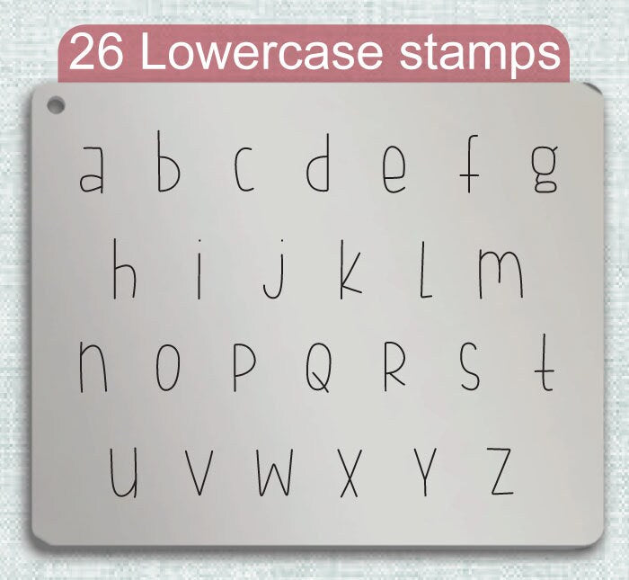 Fish Fingers Metal Letter Stamps, full Alphabet.