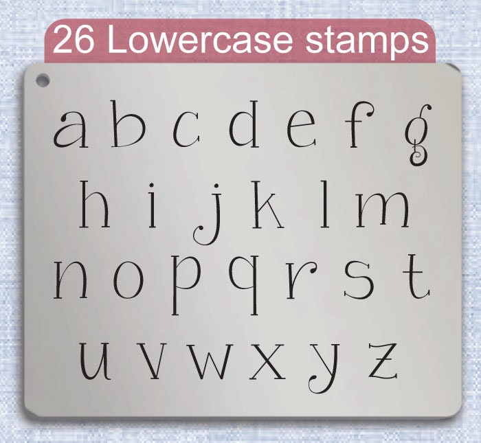Janda Curlygirl Metal Alphabet 邮票,完整字母表。