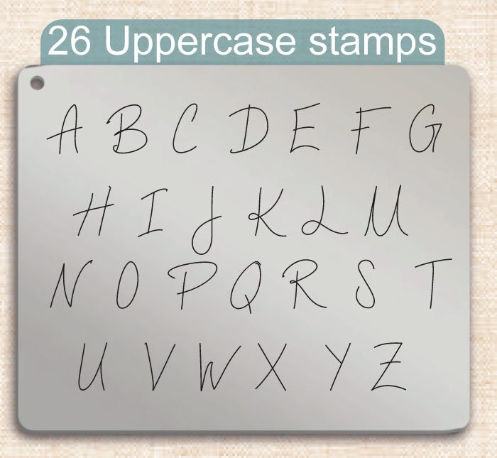 Talking To The Moon Metal Letter Stamps, full Alphabet.