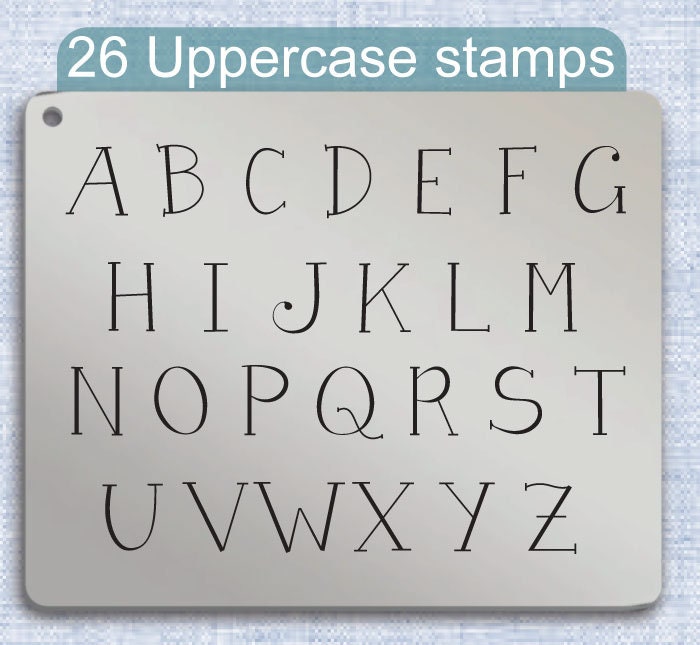 Janda Curlygirl Metal Alphabet 邮票,完整字母表。