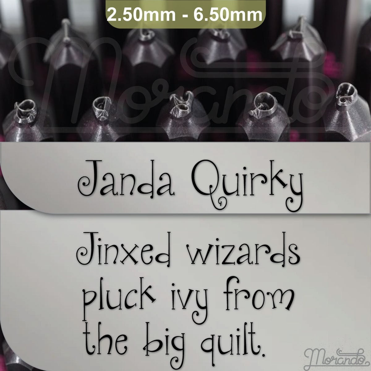 Janda Quirkygirl 金属印章,完整的字母表。