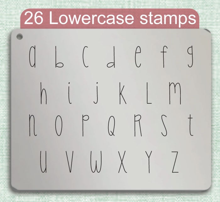 Skinny Latte Metal Alphabet Stamps, full Alphabet.