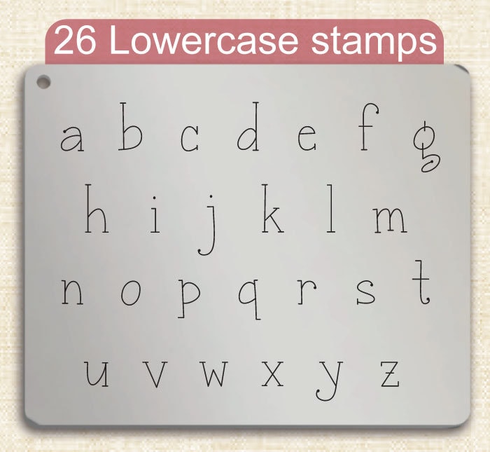 Snicker Doodle Letter Metal Stamps, full Alphabet.