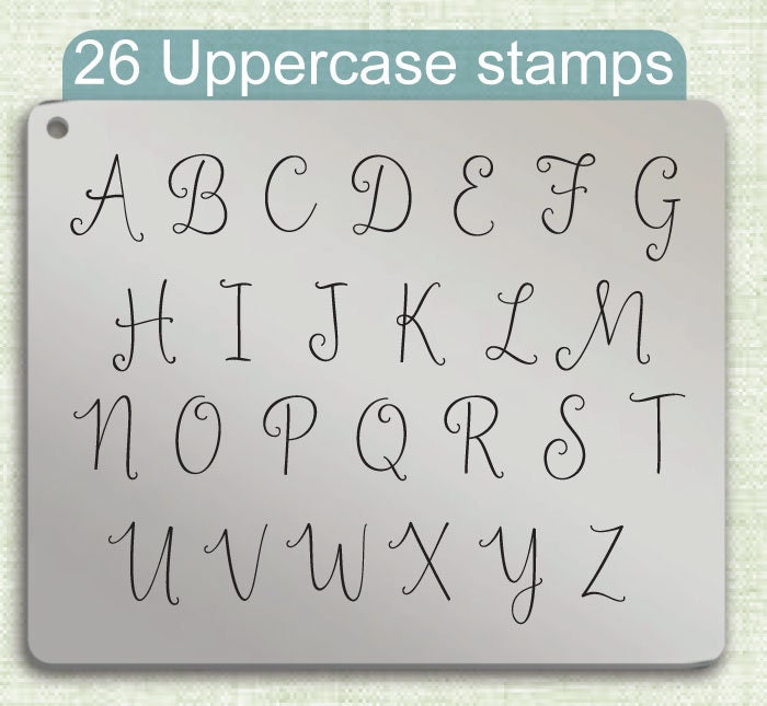 Sweet Peony Metal Alphabet Stamps, full Alphabet.