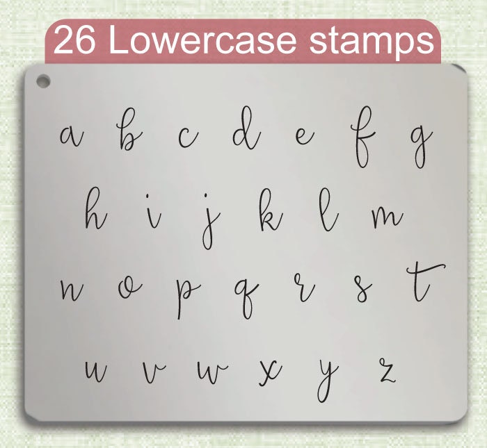 Sweet Peony Metal Alphabet Stamps, full Alphabet.