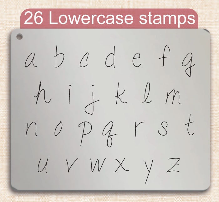 Talking To The Moon Metal Letter Stamps, full Alphabet.
