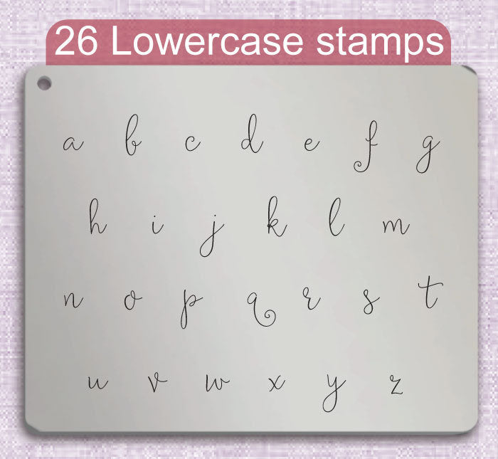 Velvet Berries Metal Stamps, complete Alphabet.