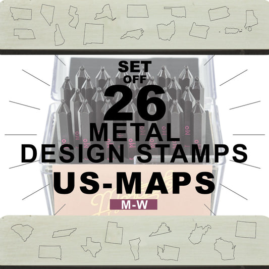 26 US Map from M to W Design stamps