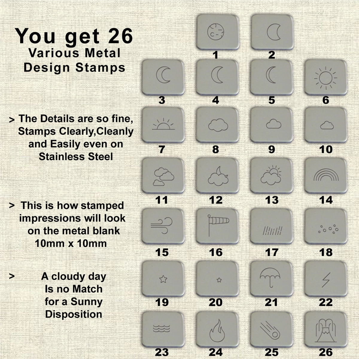26 WEATHER Design stamps, Part 1