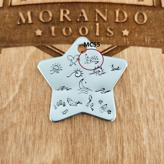 Micro Design Stamp MC55 6x4mm Palms,Beach,Sunset - Ultra Details