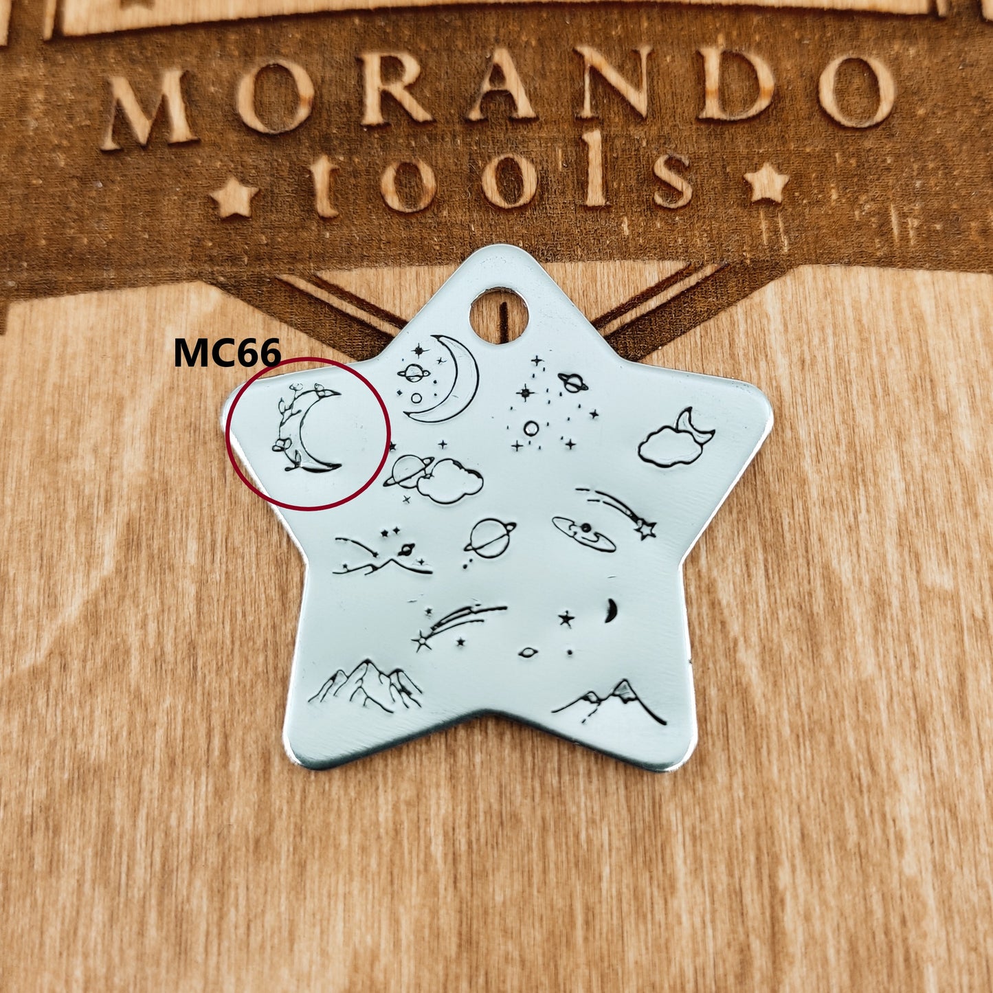 Micro Design Stamp MC66 4x6mm Moon with flowers- Ultra Details