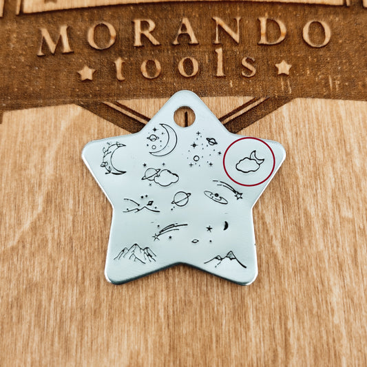 Micro Design Stamp MC67 5x4mm Moon with clouds- Ultra Details