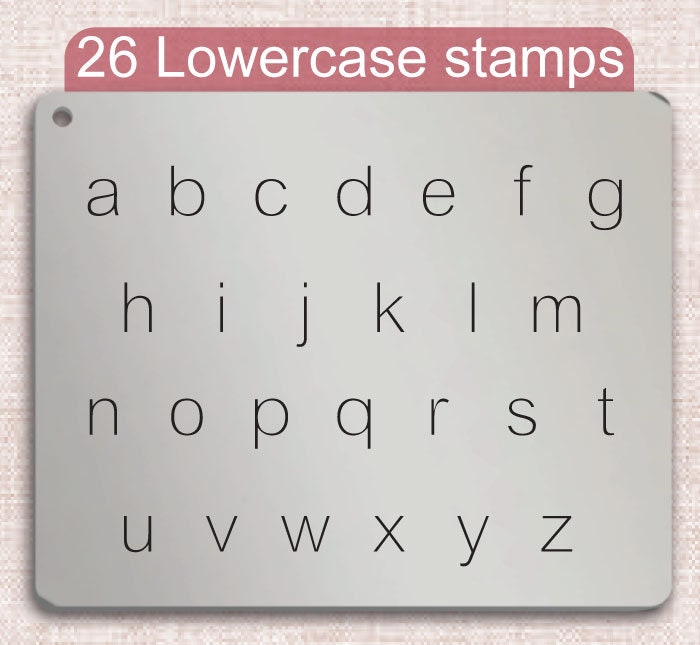 Arial Metal Letter Stamps, full Alphabet.