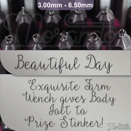 美丽的一天金属字母邮票,完整的字母。