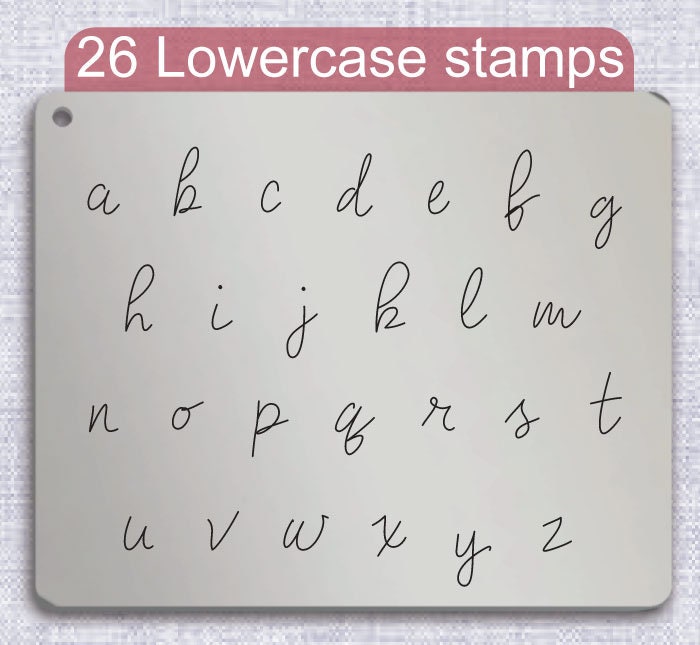 切达杰克金属邮票，完整的字母表。