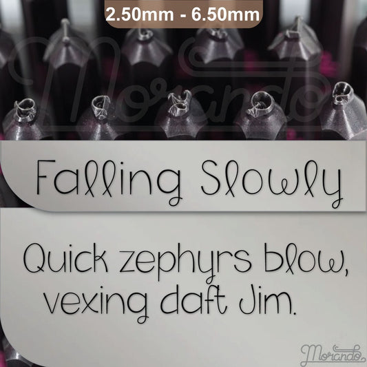 Falling Slowly Metal Stamps, complete Alphabet.