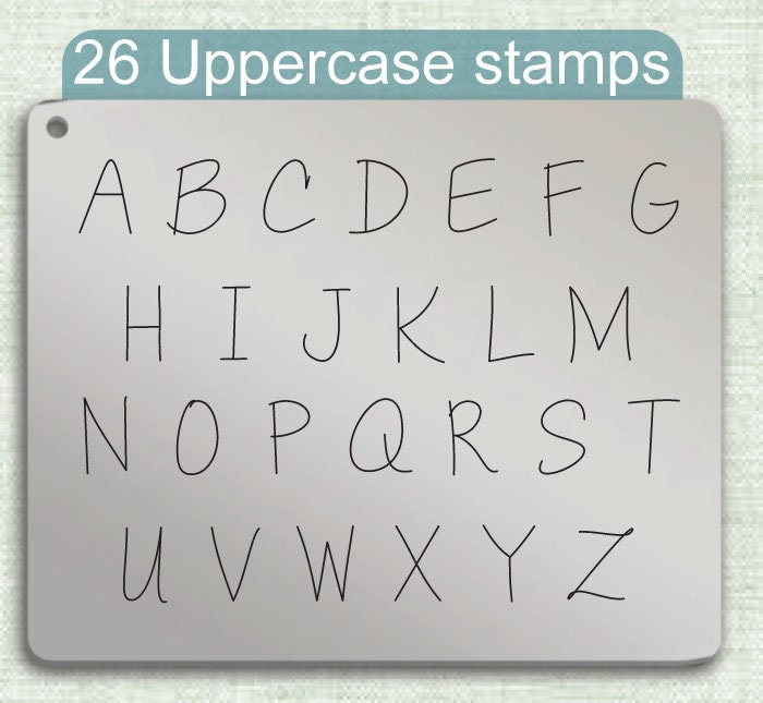 Janda Casual Metal Letter Stamps, full Alphabet.