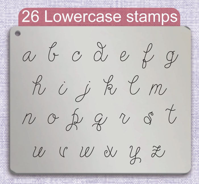 Janda欢快的金属字母邮票，完整的字母表。