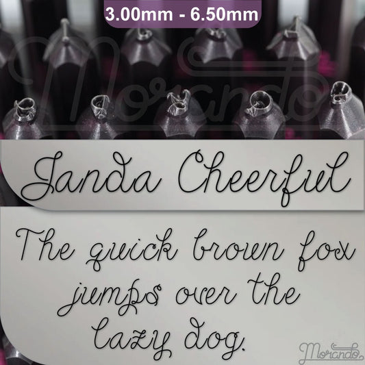 Janda欢快的金属字母邮票,完整的字母表。