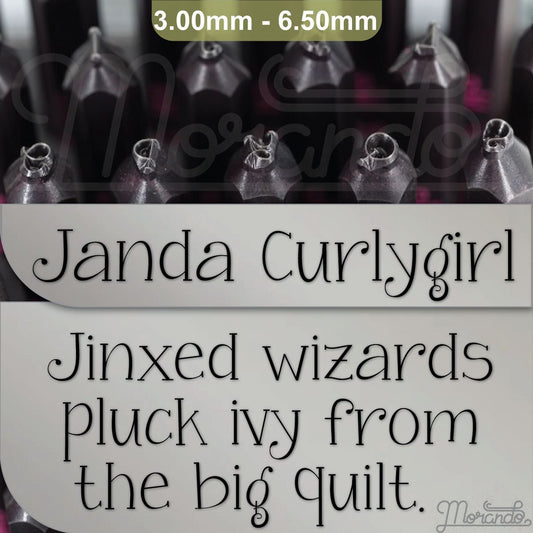 Janda Curlygirl Metal Alphabet 邮票，完整字母表。