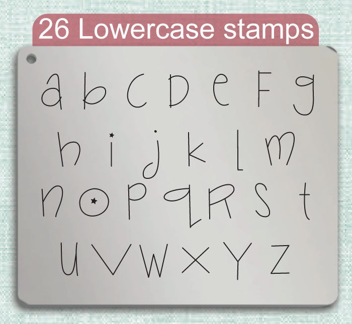 Janda Silly Metal Alphabet Stamps, full Alphabet.