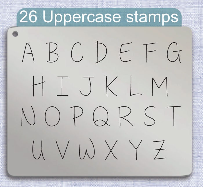Love Somebody Metal Letter Stamps, full Alphabet.