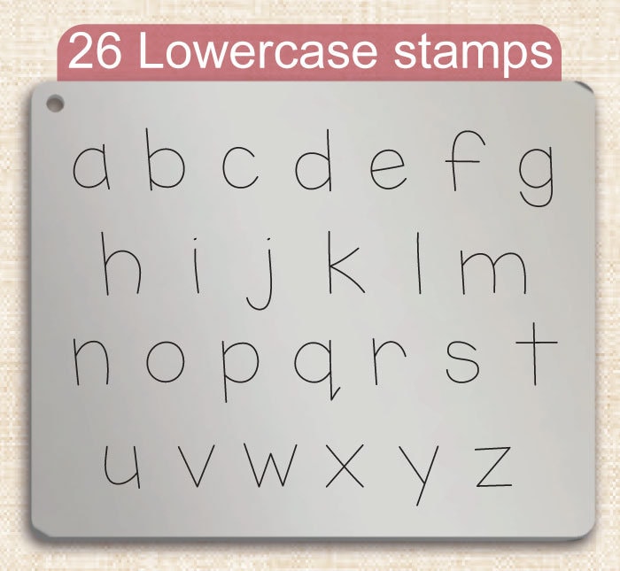 Miss Kindergarten Metal Letter Stamps, full Alphabet.