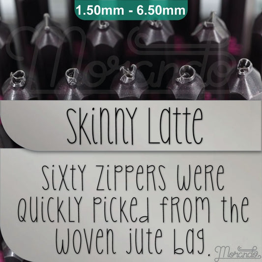 Skinny Latte Metal Alphabet Stamps, full Alphabet.