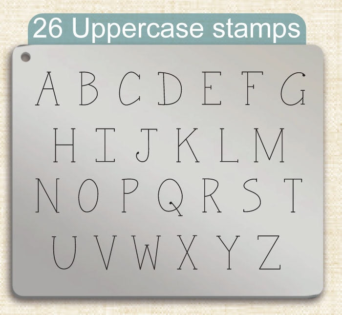Snicker Doodle Letter Metal Stamps, full Alphabet.