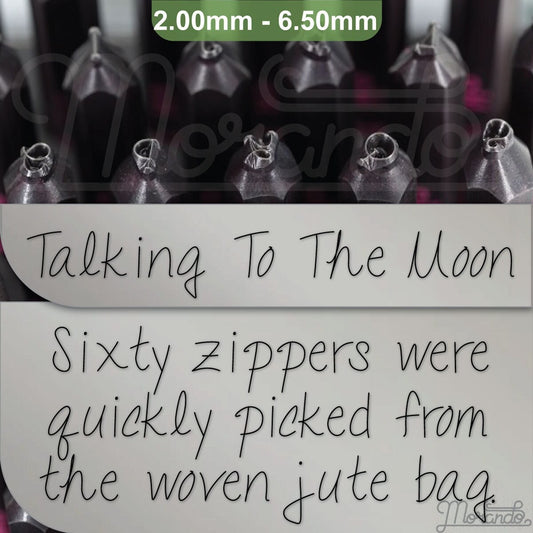 Talking To The Moon Metal Letter Stamps, full Alphabet.