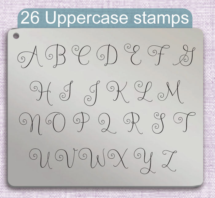 Velvet Berries Metal Stamps, complete Alphabet.