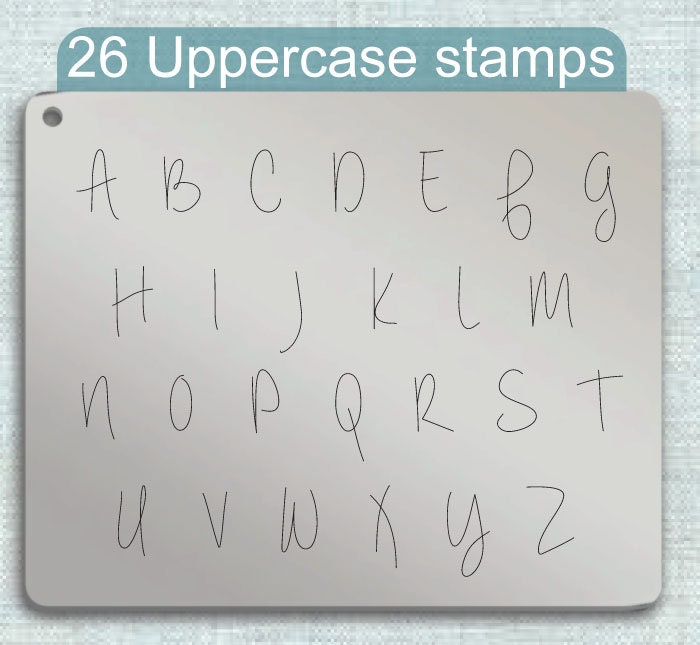 永远永远的金属邮票，完整的字母表。