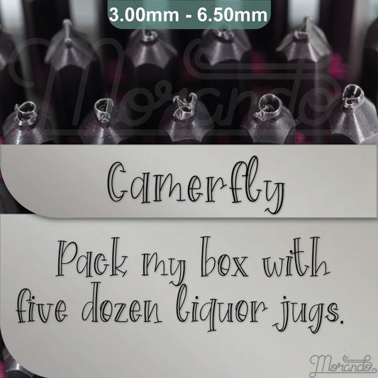 骆驼金属邮票,完整的字母表。