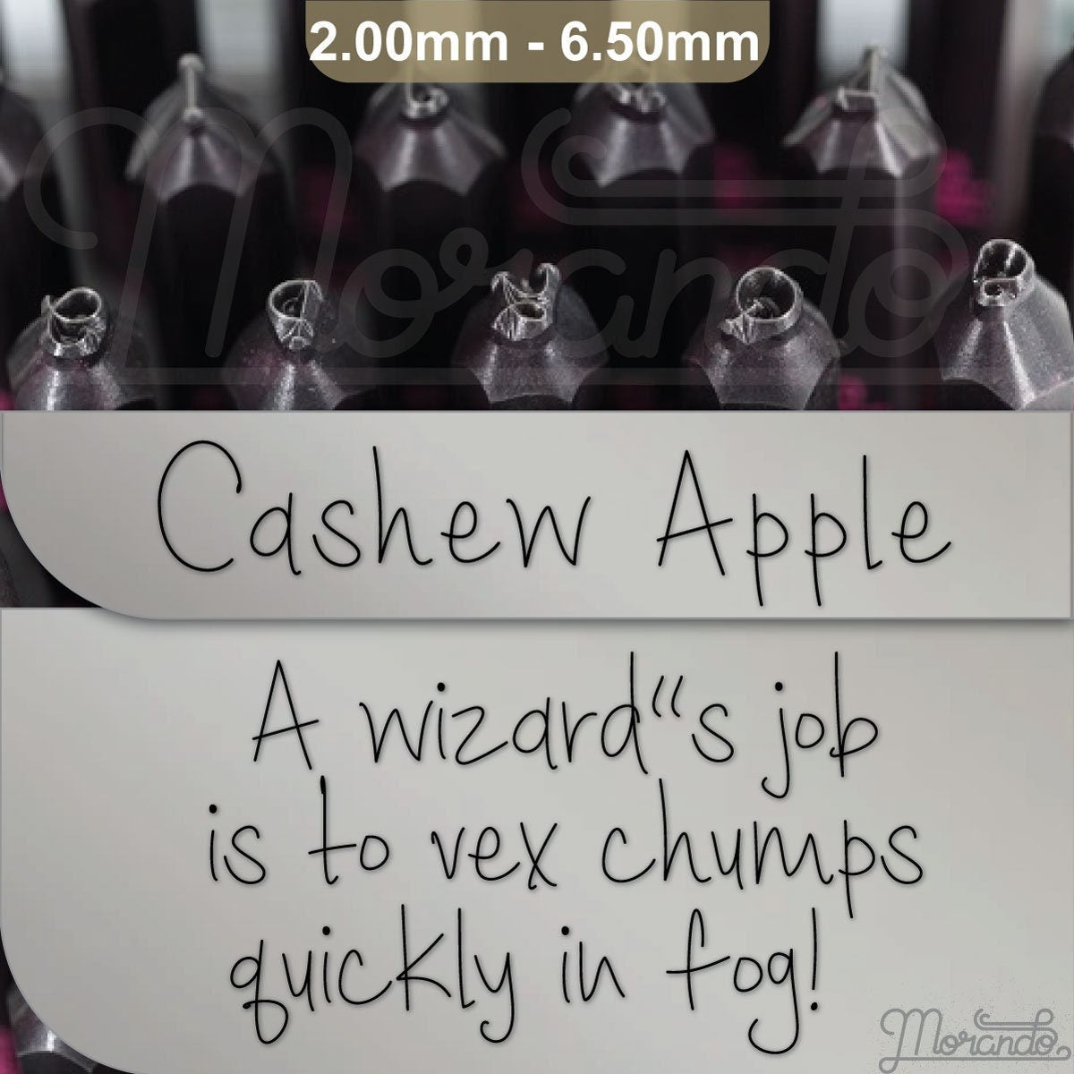 Cashew Apple Metallstempel, komplettes Alphabet.