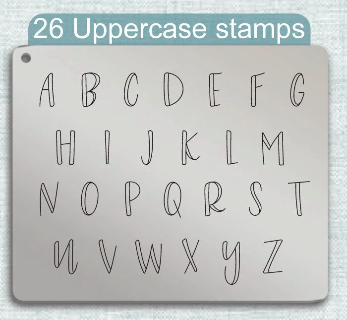 Double Cheese Metal Stamps, complete Alphabet.
