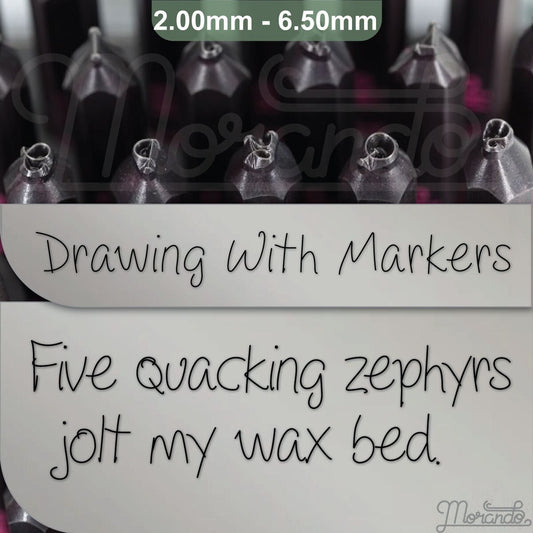 Drawing With Markers Metal Stamps, complete Alphabet.