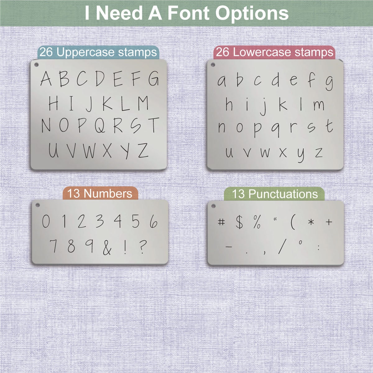 I Need A Font Metal Alphabet Stamps, full Alphabet.