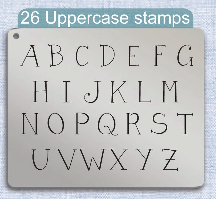 Janda Curlygirl Metal Alphabet Stamps, full Alphabet.