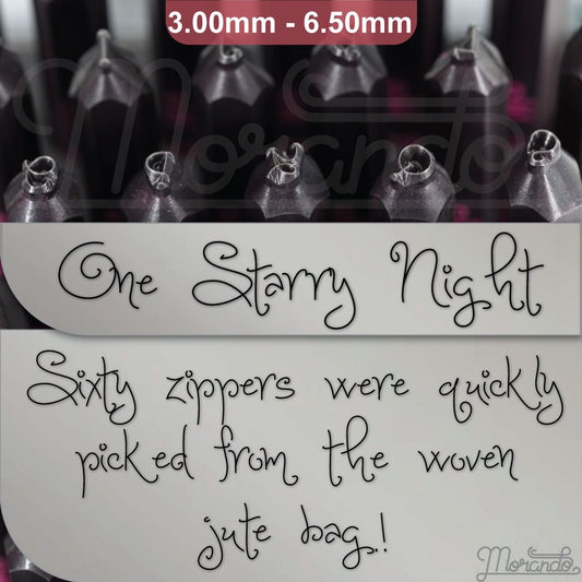 One Starry Night Metal Alphabet Stamps, full Alphabet.