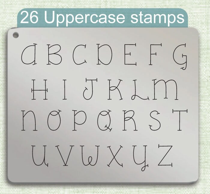 One Thing Metal Letter Stamps, full Alphabet.