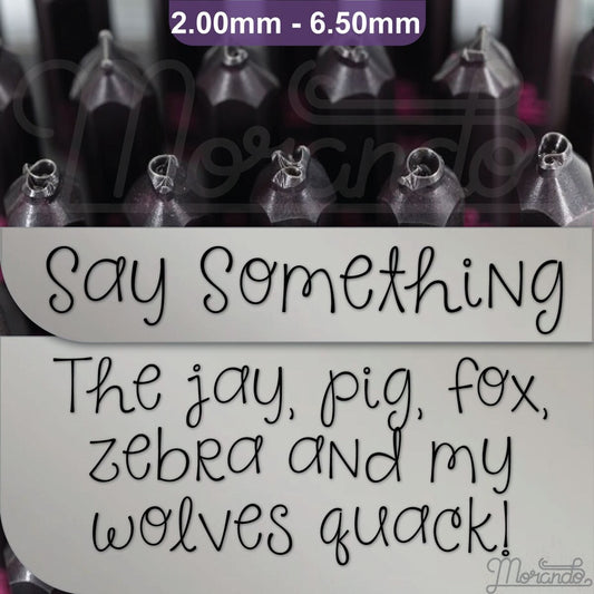 Say Something Metal Letter Stamps, full Alphabet.