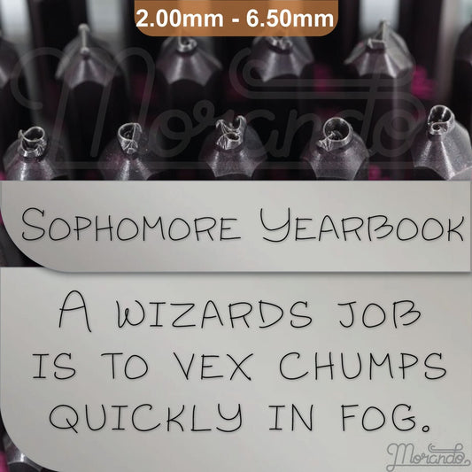 Sophomore Yearbook Letter Metal Stamps, full Alphabet.